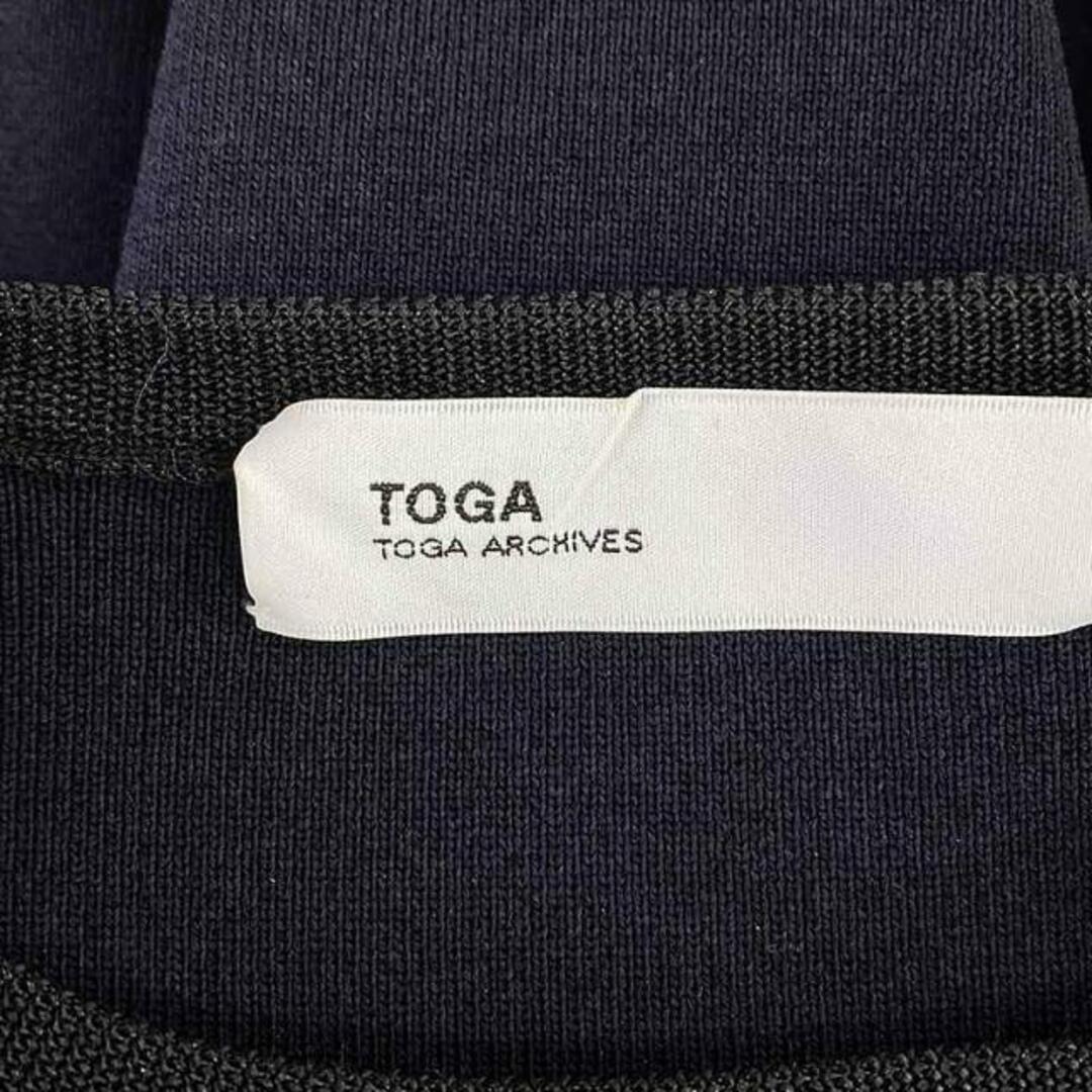 TOGA(トーガ)のTOGA / トーガ | ビニール切替 ニットTシャツ | 36 | ネイビー | レディース レディースのトップス(ニット/セーター)の商品写真