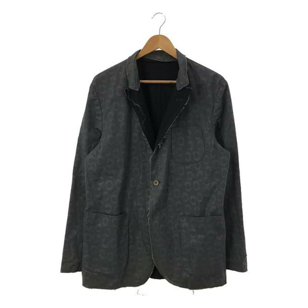 COMME des GARCONS SHIRT(コムデギャルソンシャツ)のCOMME des GARCONS SHIRT / コムデギャルソンシャツ | リバーシブル 総柄 カットオフ テーラードジャケット | グレー / ブラック | メンズ メンズのジャケット/アウター(その他)の商品写真