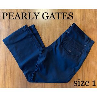 パーリーゲイツ(PEARLY GATES)のパーリーゲイツ ゴルフウェア レディース 7分丈 パンツ サイズ1 春夏 黒(ウエア)