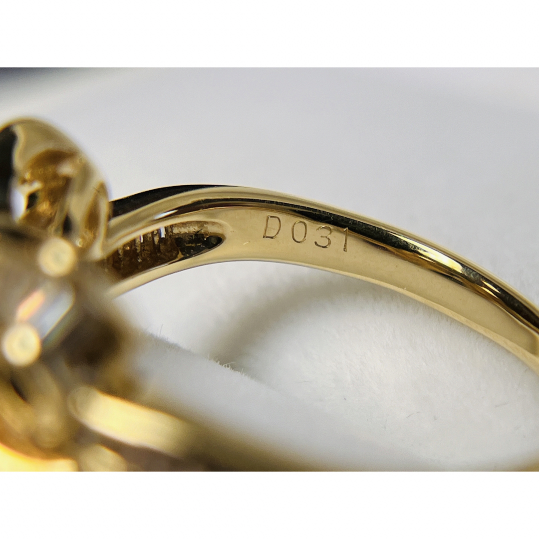 [新品同様]K18YGゴールド金天然ダイヤモンドサファイアリボンリング指輪日本製 レディースのアクセサリー(リング(指輪))の商品写真
