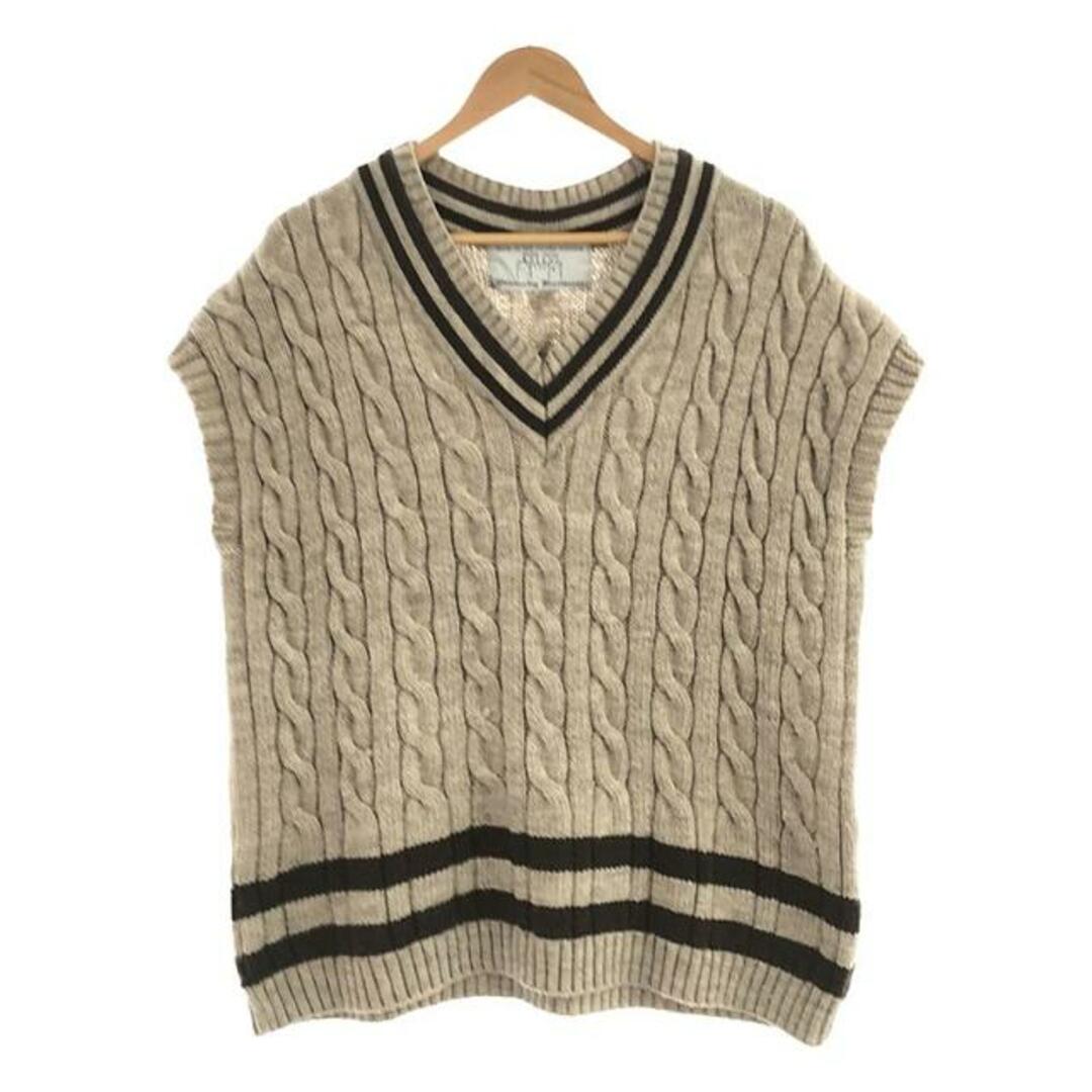 Spick & Span(スピックアンドスパン)の【美品】  Spick and Span / スピックアンドスパン | 2021AW | × Oldderby Knitwear オールドダービーニットウェア別注 クリケットケーブルニットベスト | F | ベージュ | レディース レディースのトップス(ベスト/ジレ)の商品写真