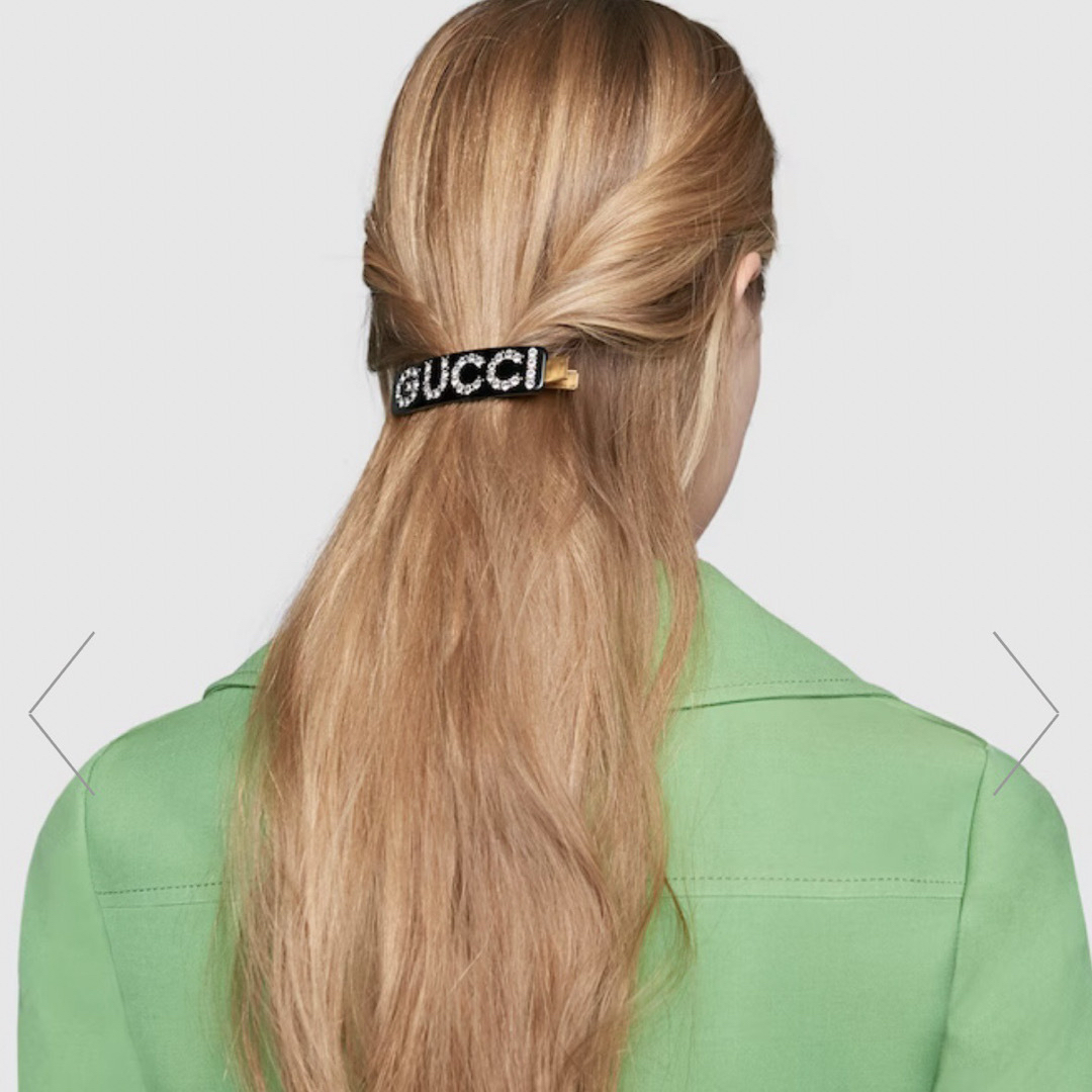 GUCCI グッチ　クリスタル グッチ シングル ヘアクリップ