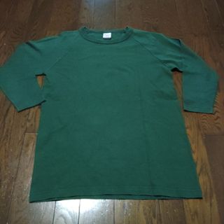 チャンピオン(Champion)のChampion　七分袖　M　緑　深緑　MADE IN USA(Tシャツ/カットソー(七分/長袖))