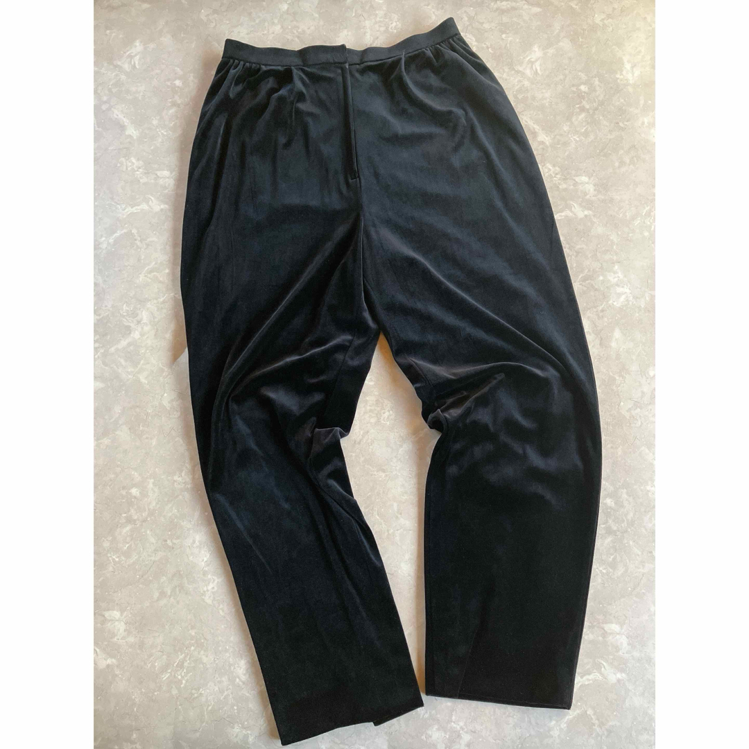 Santa Monica(サンタモニカ)のused レトロ 黒 ベロア パンツ 古着 ヴィンテージ vintage レディースのパンツ(カジュアルパンツ)の商品写真