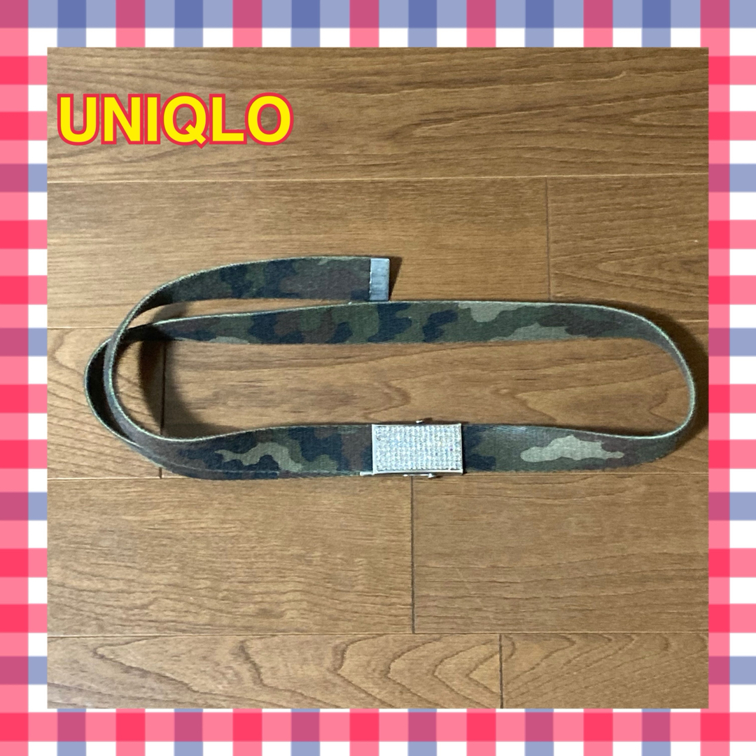 UNIQLO(ユニクロ)の【美品】ユニクロ　レディーススライドベルト　迷彩　クリスタルバックル　カモフラ レディースのファッション小物(ベルト)の商品写真