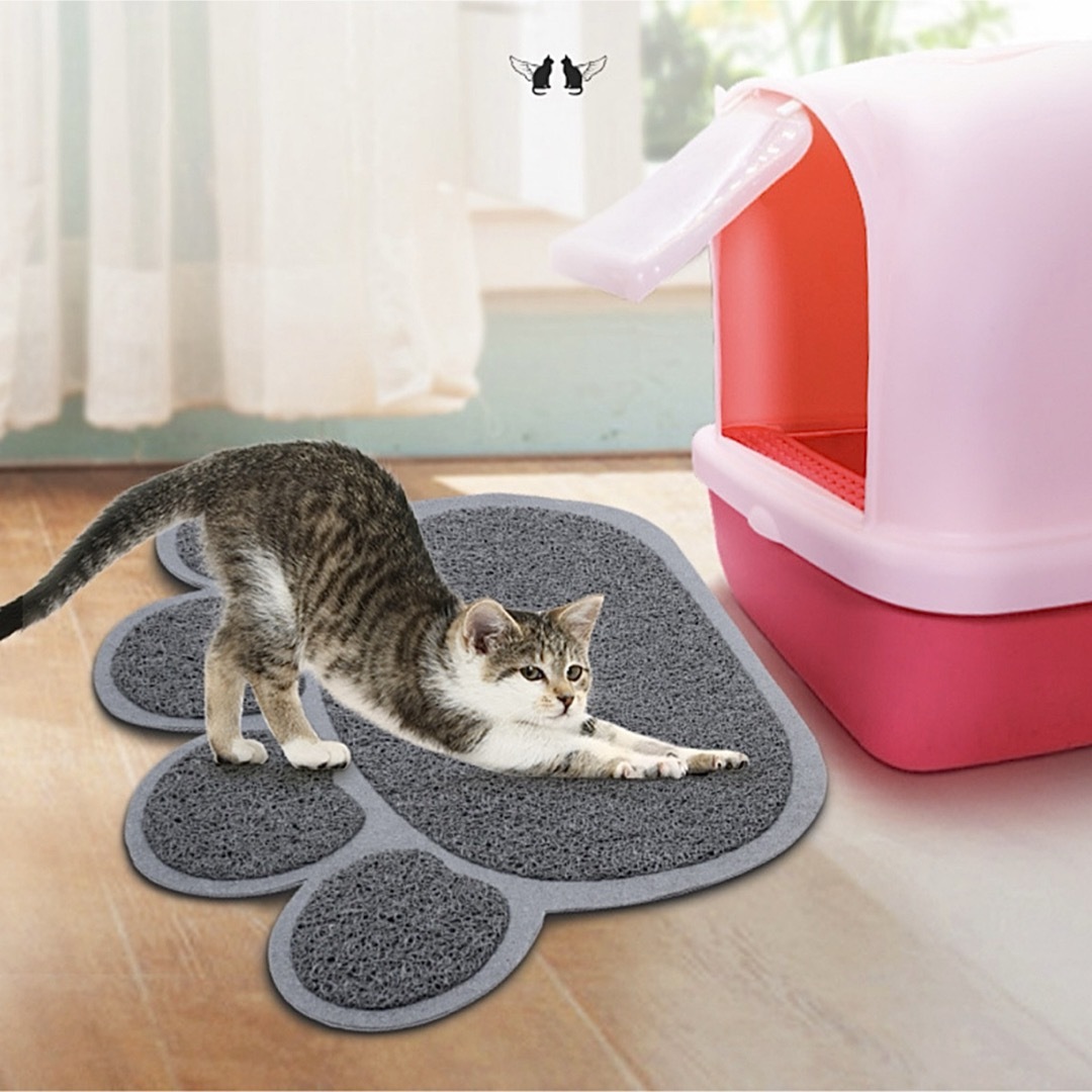 ピンク ２枚セット 肉球 砂取マット トイレマット 猫ネコ 足拭き 飛散り防止 その他のペット用品(猫)の商品写真