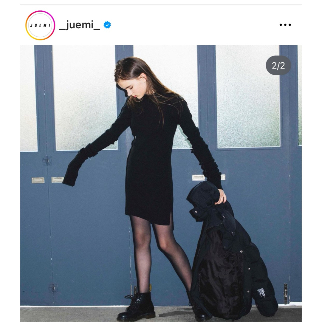 JUEMI(ジュエミ)のjuemi ニットワンピース　ブラック レディースのワンピース(ミニワンピース)の商品写真