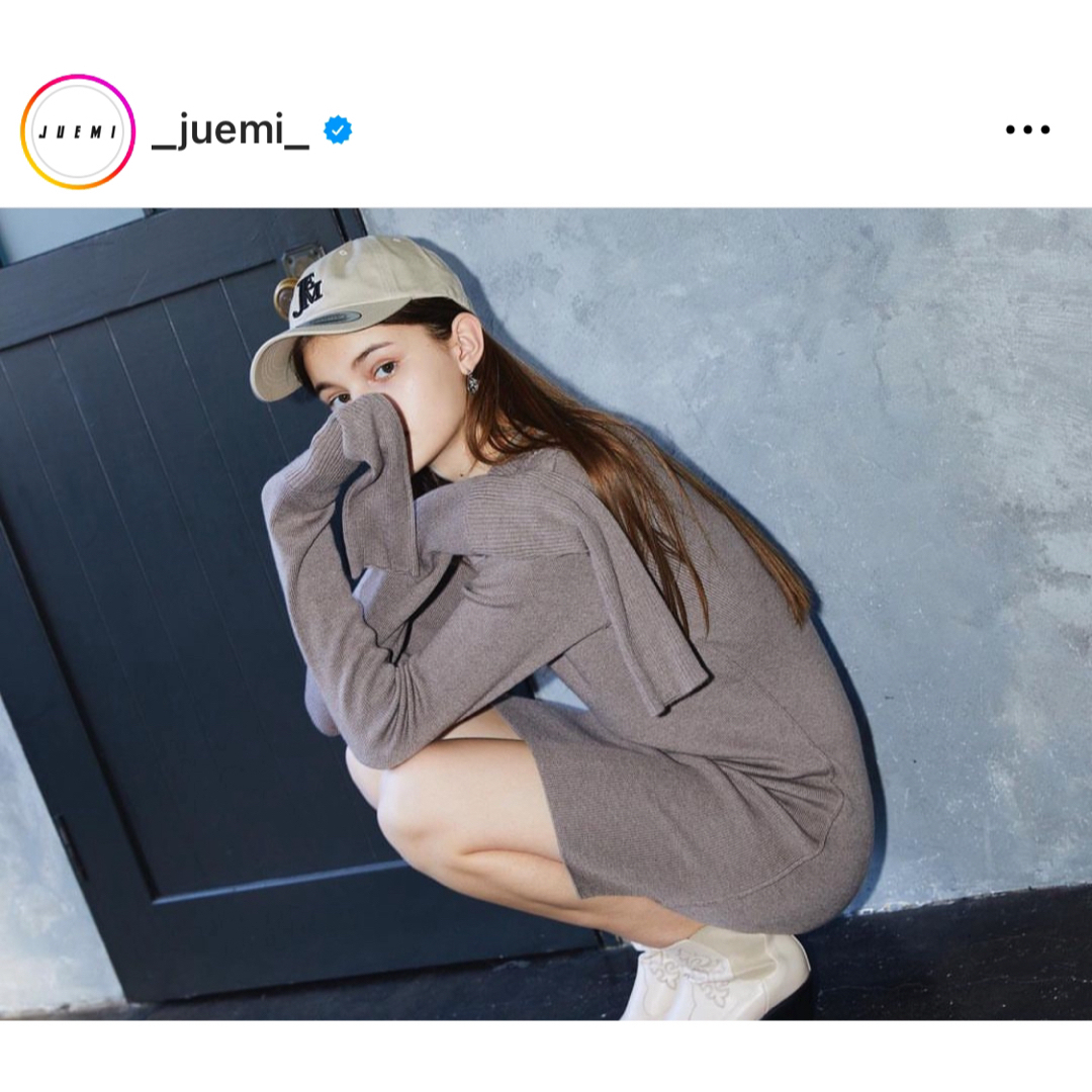 JUEMI(ジュエミ)のjuemi ニットワンピース　ブラック レディースのワンピース(ミニワンピース)の商品写真