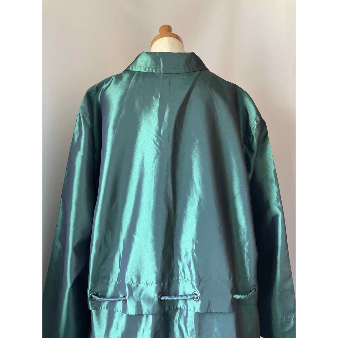 Lochie(ロキエ)のused レトロ 緑 光沢 コートジャケット 古着 ヴィンテージ vintage レディースのジャケット/アウター(テーラードジャケット)の商品写真