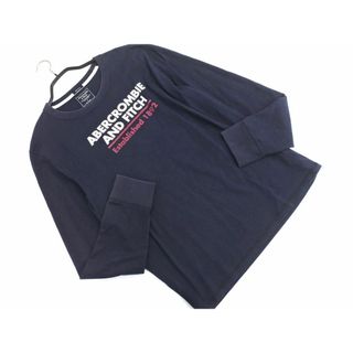 アバクロンビーアンドフィッチ(Abercrombie&Fitch)のAbercrombie & Fitch アバクロンビー＆フィッチ ロゴ プリント カットソー sizeS/紺 ■◇ メンズ(Tシャツ/カットソー(七分/長袖))