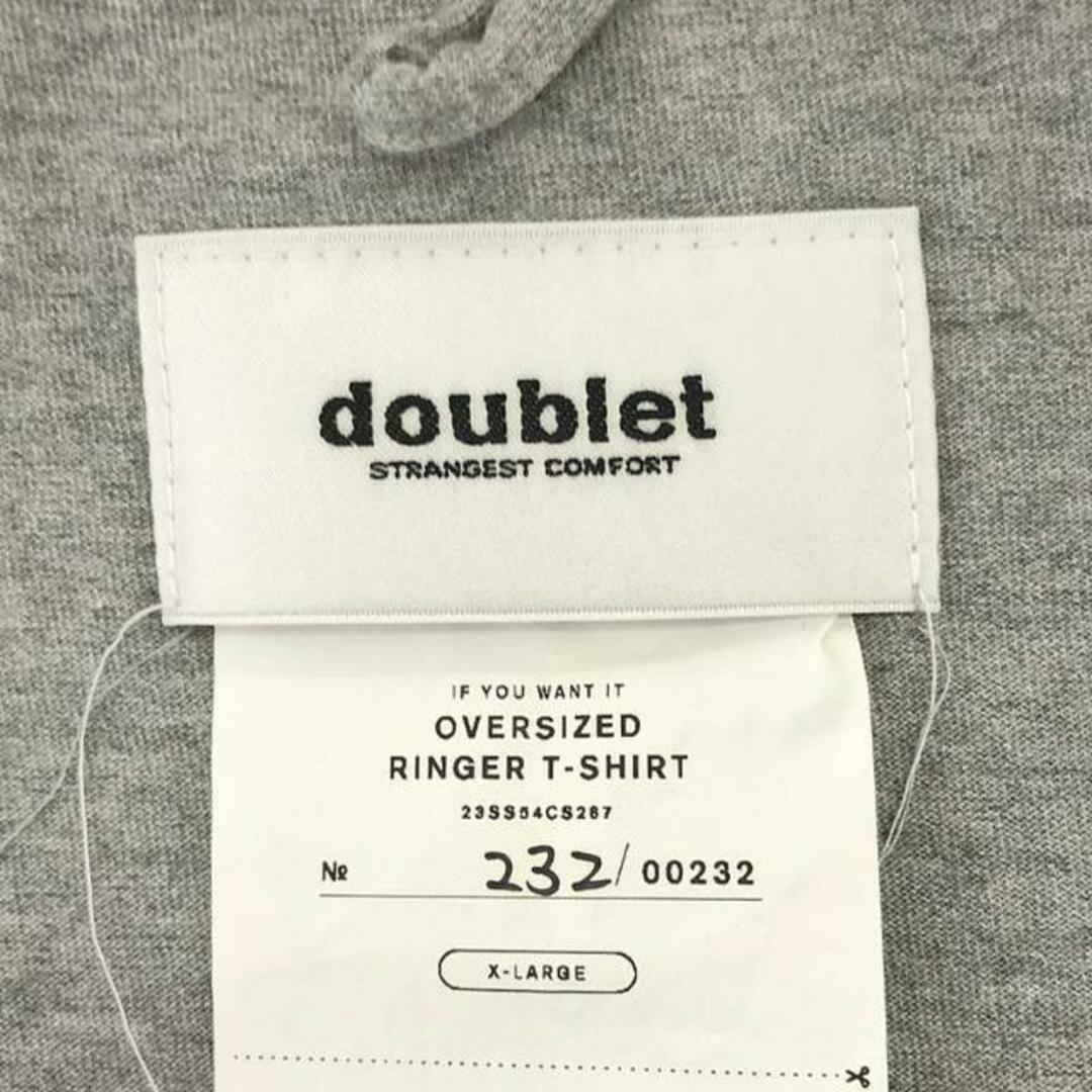 doublet(ダブレット)のdoublet / ダブレット | 2023SS | OVERSIZED RINGER T-SHIRT Tシャツ | XL | グレー | レディース レディースのトップス(Tシャツ(半袖/袖なし))の商品写真