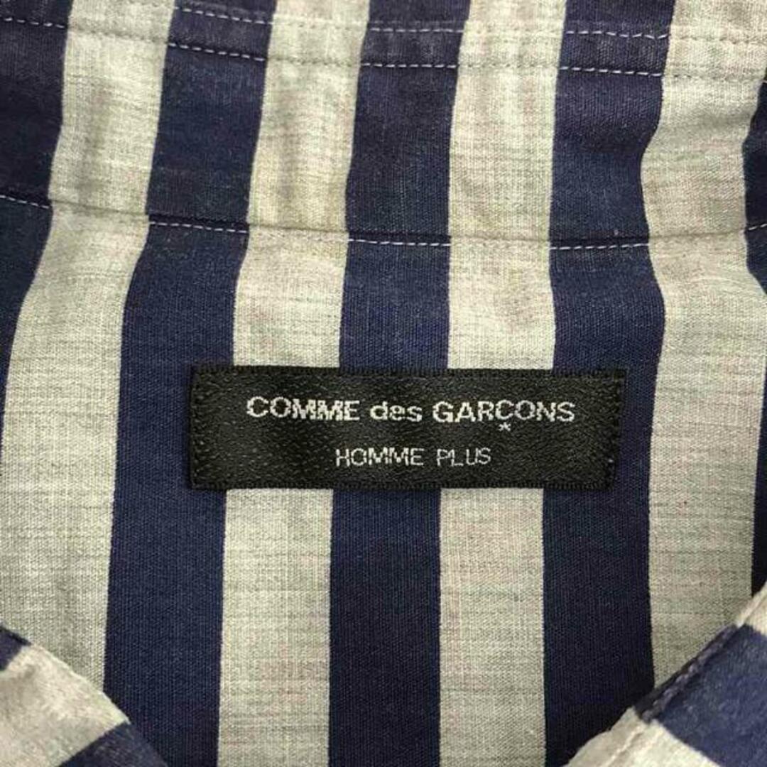 COMME des GARCONS HOMME PLUS(コムデギャルソンオムプリュス)のCOMME des GARCONS HOMME PLUS / コムデギャルソンオムプリュス | 2004AW | ニット装飾 ボーダー シャツ | ネイビー / グレー | メンズ メンズのトップス(Tシャツ/カットソー(七分/長袖))の商品写真