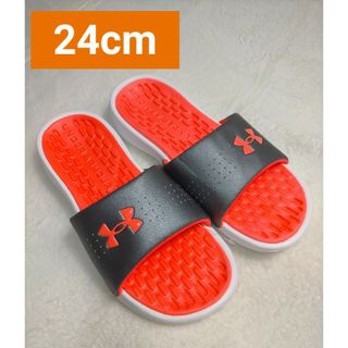 アンダーアーマー(UNDER ARMOUR)のアンダーアーマー サンダル 24cm オレンジ ブラック シャワーサンダル(サンダル)