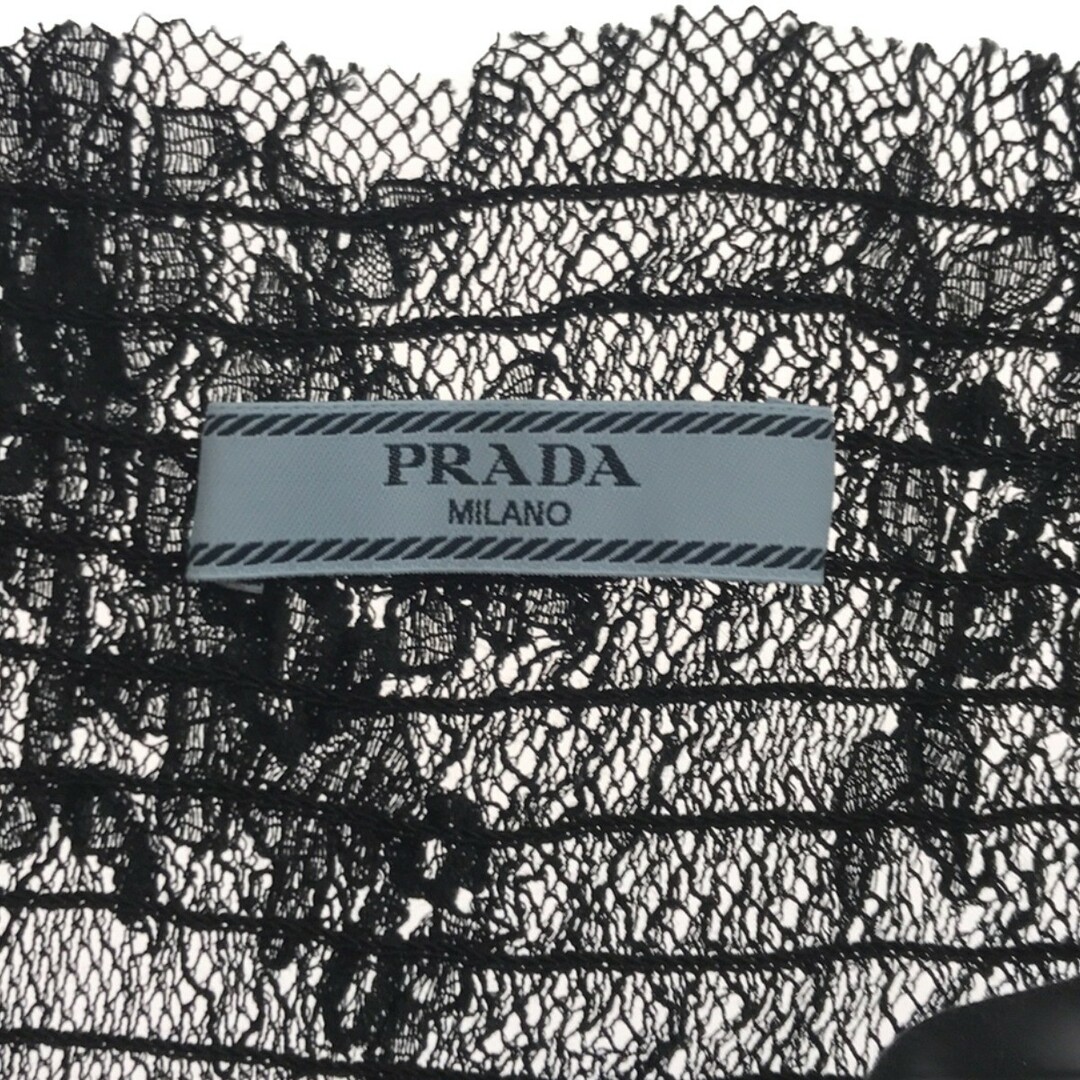 PRADA(プラダ)のPRADA プラダ フラワーレーススカート ブラック 40 レディースのスカート(ひざ丈スカート)の商品写真