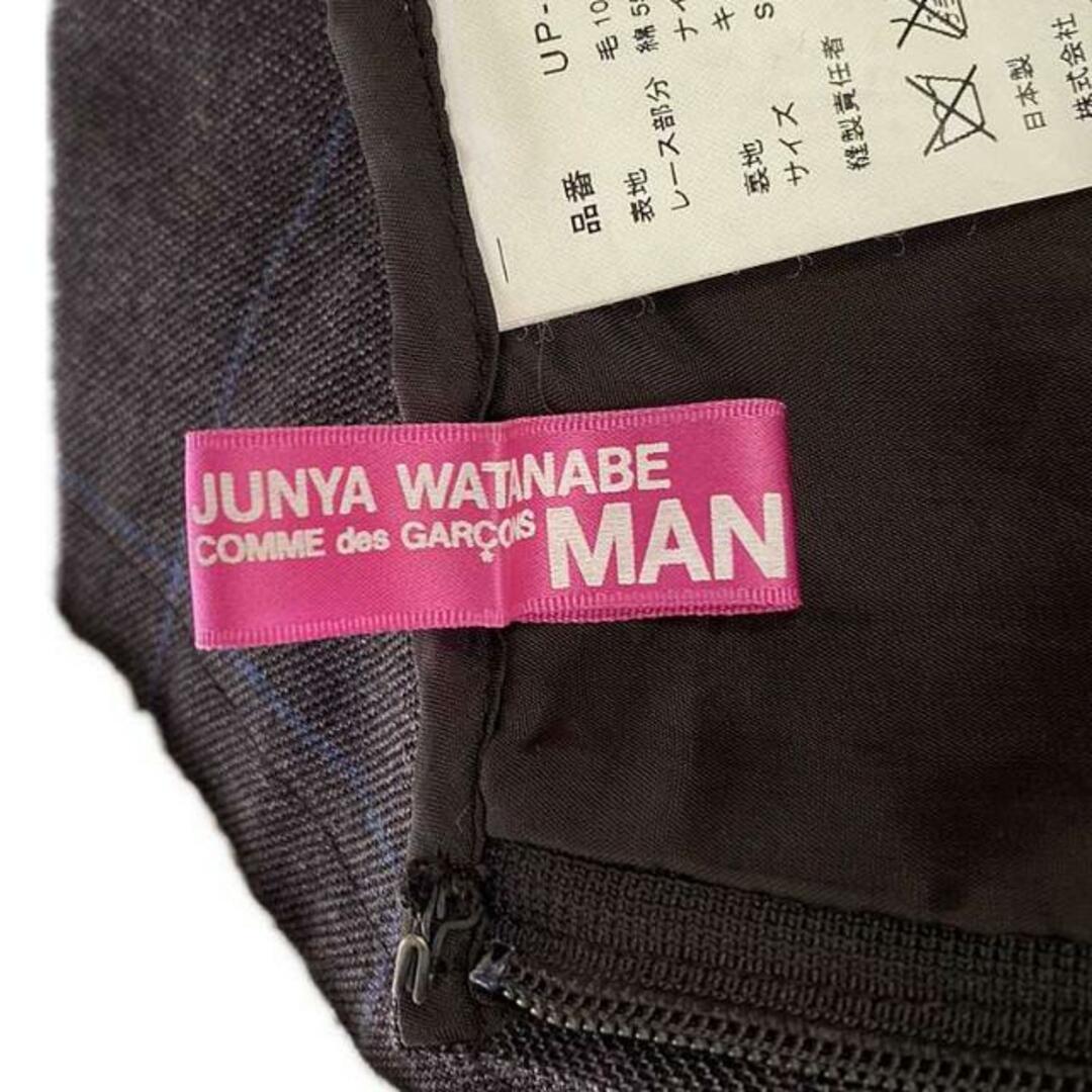 JUNYA WATANABE MAN PINK / ジュンヤワタナベマンピンク | 2005AW | ウール チェック レース フリル切替 ミニスカート | S | グレー | レディース レディースのスカート(ミニスカート)の商品写真