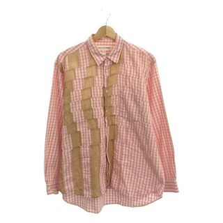 コムデギャルソンシャツ(COMME des GARCONS SHIRT)のCOMME des GARCONS SHIRT / コムデギャルソンシャツ | ギンガムチェック 異素材切替 パッチワーク シャツ | M | ピンク | メンズ(Tシャツ/カットソー(七分/長袖))