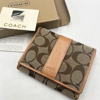 コーチ(COACH)の付属品付き✨ コーチ COACH 折り財布 シグネチャー　キャンバス(財布)