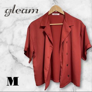 グリーム(gleam)のgleam 開襟シャツ ワインレッド Mサイズ ダブル(シャツ/ブラウス(半袖/袖なし))