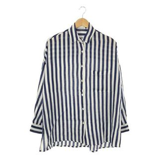 ドゥーズィエムクラス(DEUXIEME CLASSE)の【美品】  Deuxieme Classe / ドゥーズィエムクラス | 2021SS | EVERY DAY I LIKE. LINEN WIDEシャツ | F | ホワイト/ネイビー | レディース(シャツ/ブラウス(長袖/七分))