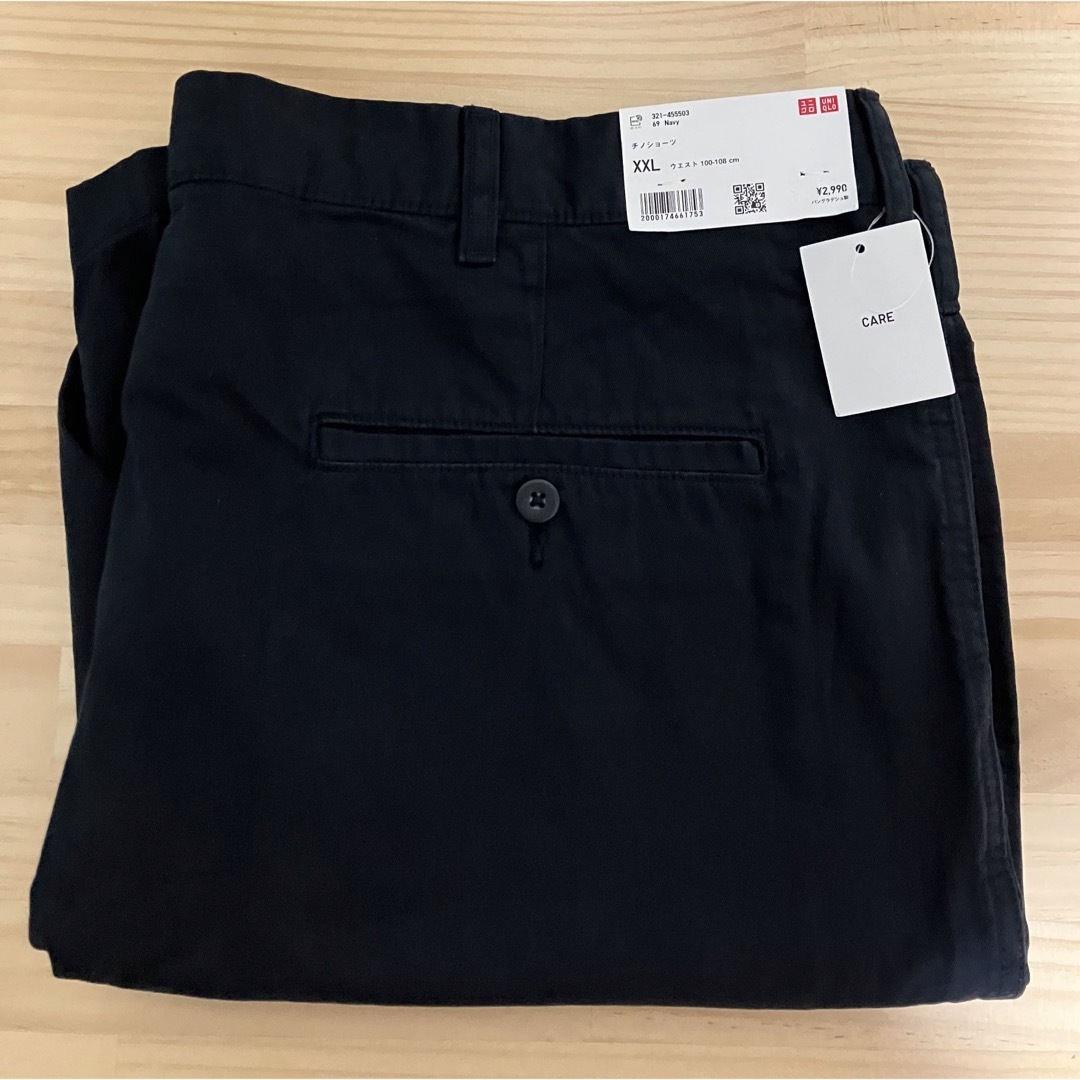 UNIQLO(ユニクロ)の新品　ユニクロ　チノショーツ　ネイビー　XXLサイズ メンズのパンツ(ショートパンツ)の商品写真