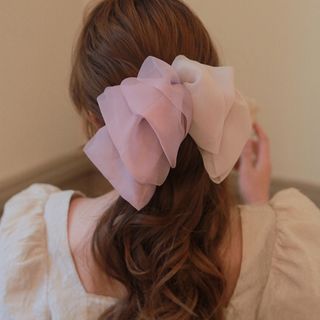 ❤️数量限定❤️ヘアアクセサリー りぼん 髪留め バレッタ 千鳥柄  パール