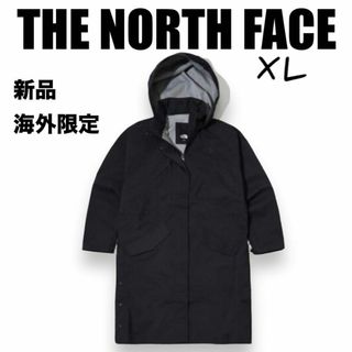 ザノースフェイス(THE NORTH FACE)の新品⭐️ノースフェイス　レディーススプリングコート　レインコート　ブラック　XL(スプリングコート)