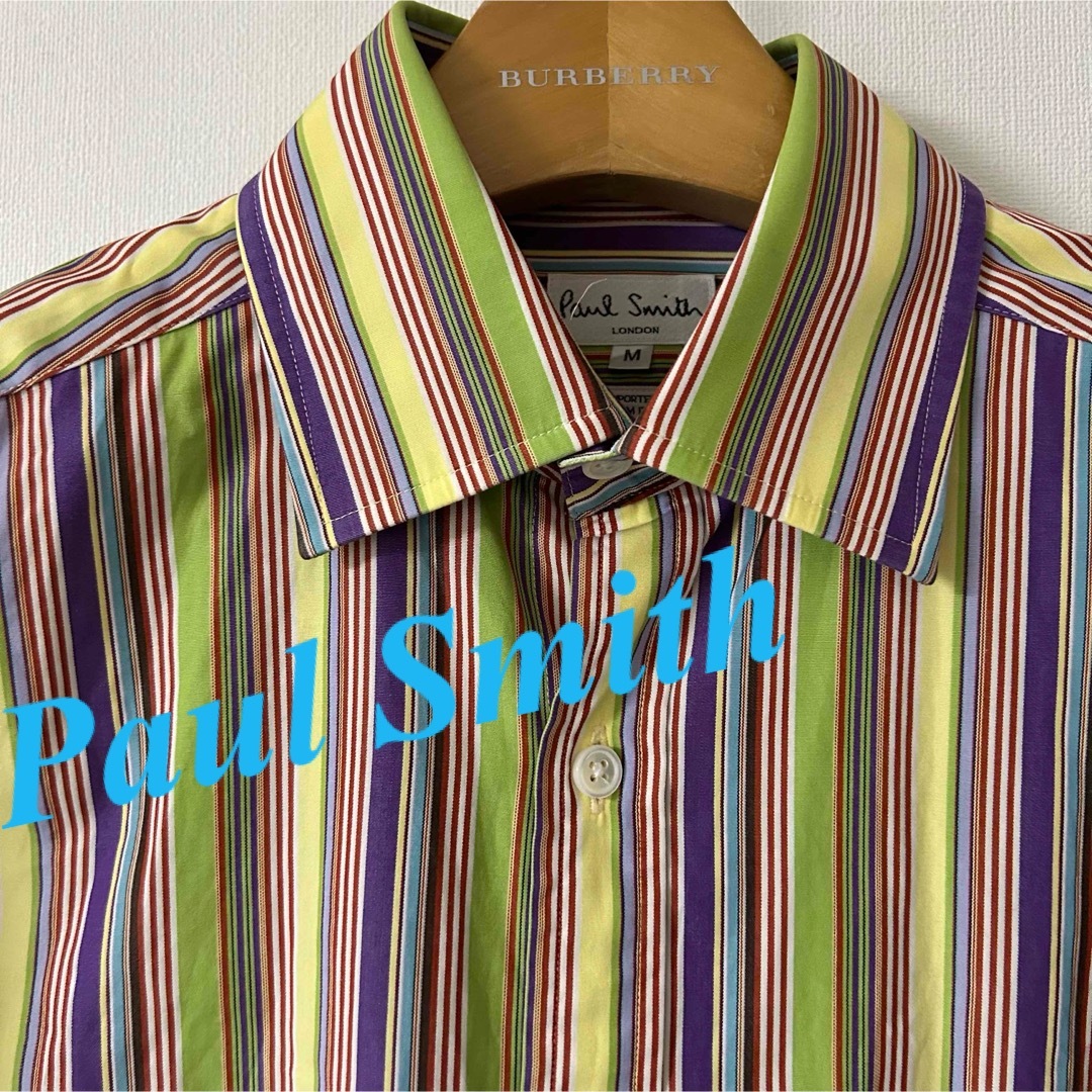 Paul Smith(ポールスミス)の高級品　PaulSmith マルチカラーシャツ　ART柄　日本製　dress M メンズのトップス(シャツ)の商品写真