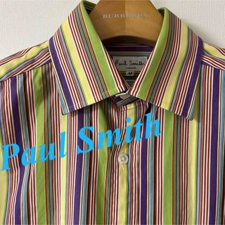 ポールスミス(Paul Smith)の高級品　PaulSmith マルチカラーシャツ　ART柄　日本製　dress M(シャツ)