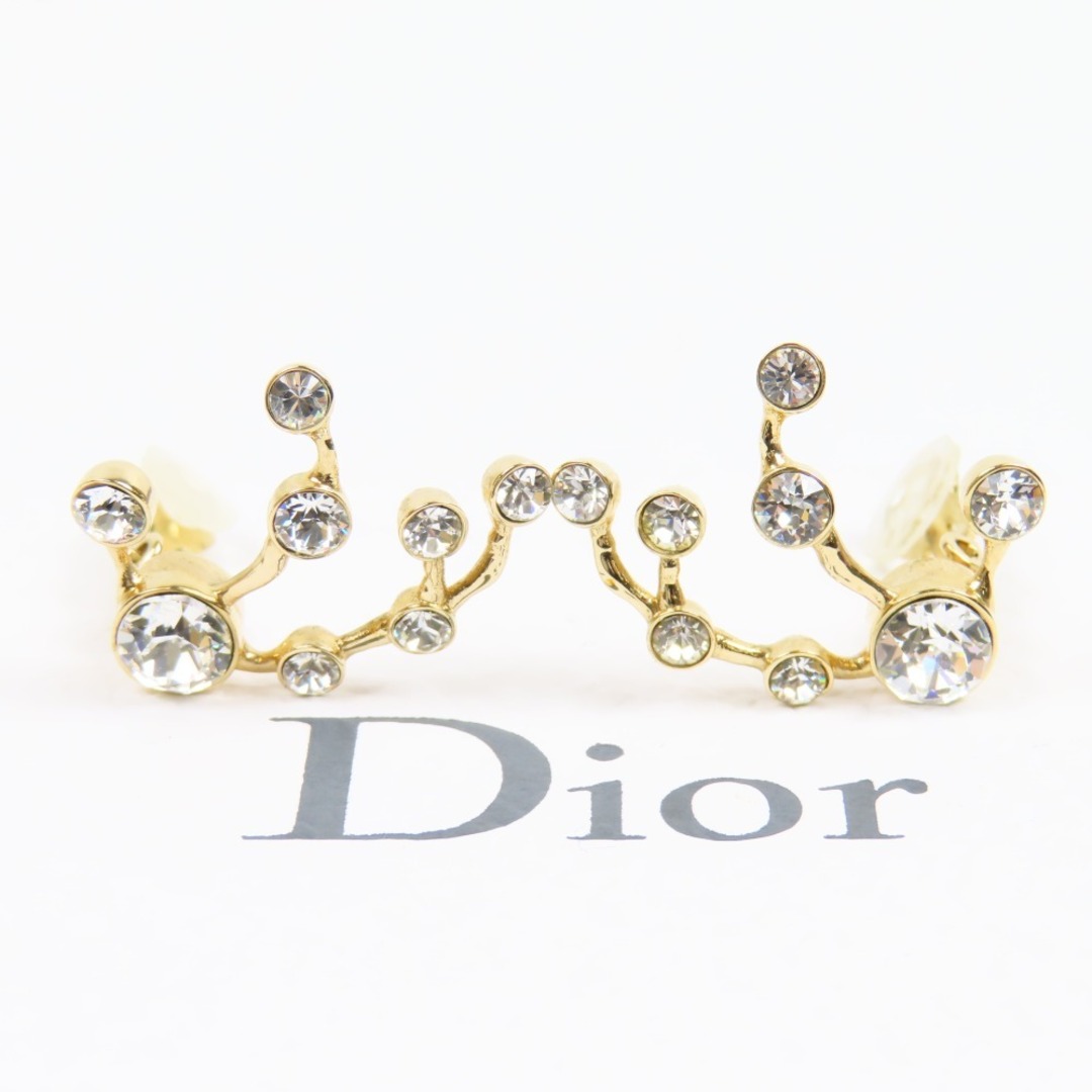 Christian Dior(クリスチャンディオール)の未使用品 Christian Dior クリスチャンディオール 豪華 アクセサリー イヤリング ラインストーン/GP ゴールド レディース【中古】 レディースのアクセサリー(イヤリング)の商品写真