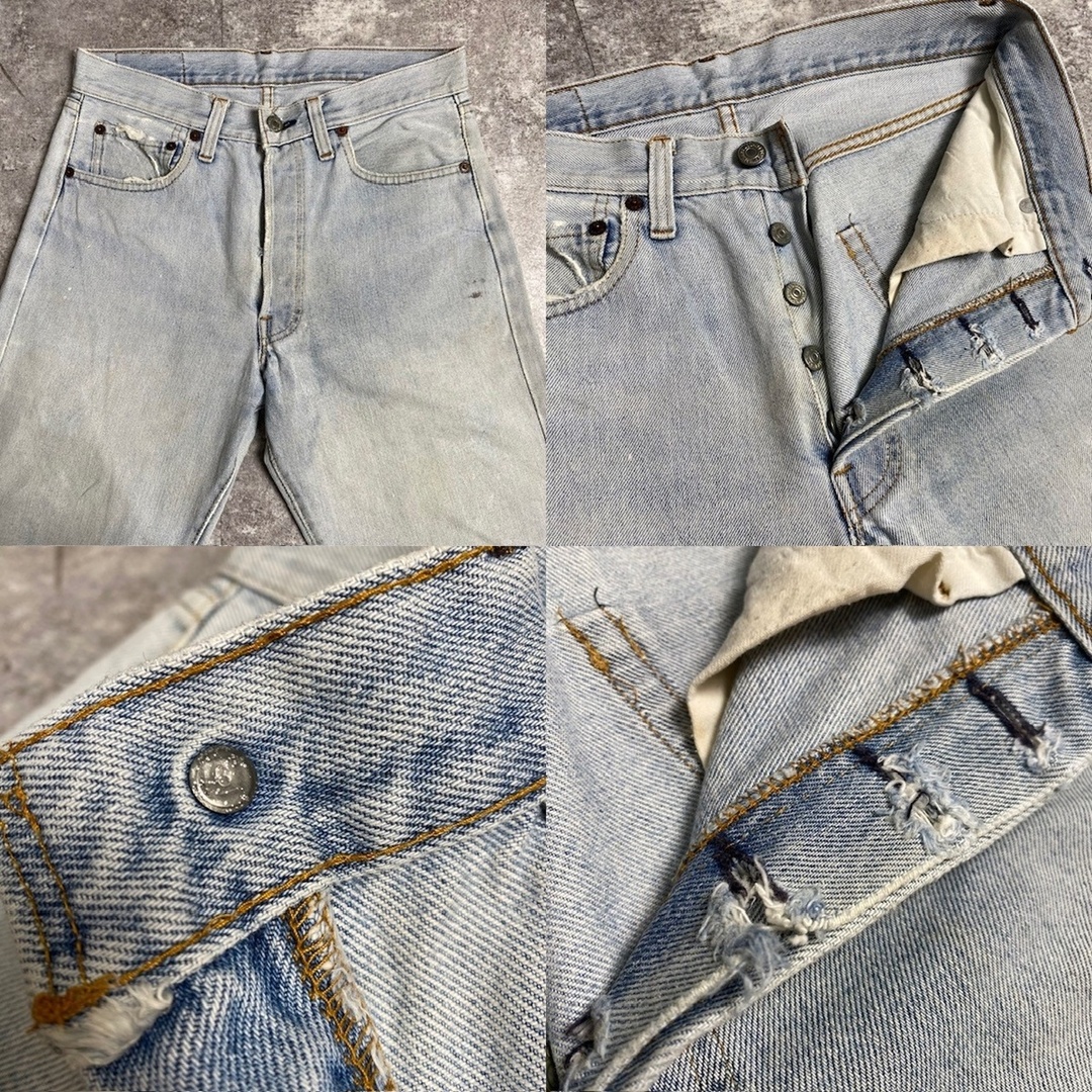 Levi's(リーバイス)の80's Levi's 501 REDLINE アイスブルー デニムパンツ スモールe 赤耳 刻印6 ヴィンテージ 292U メンズのパンツ(デニム/ジーンズ)の商品写真