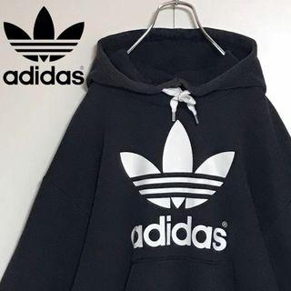 adidas - 【最高の色落ち】アディダス　ビッグプリントロゴ入りハイネックパーカー　K875