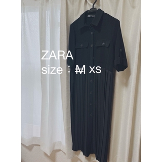 ザラ(ZARA)の【ZARA】シャツワンピース　XS（S~M free size相当）(ロングワンピース/マキシワンピース)