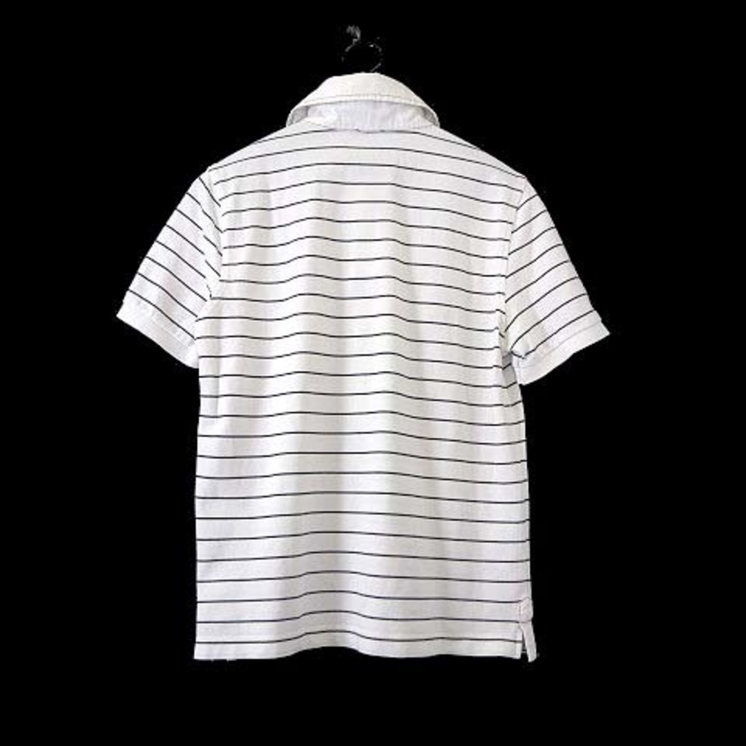 MONCLER(モンクレール)のモンクレール MONCLER ポロシャツ 半袖 ロゴ 刺繍 ボーダー S 白 黒 メンズのトップス(ポロシャツ)の商品写真