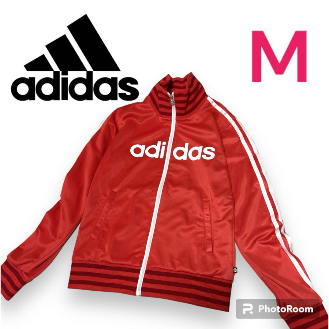 adidas(アディダス)の美品　アディダスadidas トラックジャケット　ジャージ　M レッド　赤 メンズのトップス(ジャージ)の商品写真