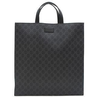 グッチ(Gucci)のグッチ GUCCI 2WAYバッグ ソフト GGスプリーム  GGスプリームキャンバス ブラック×グレー シルバー金具 トートバッグ 斜め掛け  495559 【保存袋】【中古】(その他)