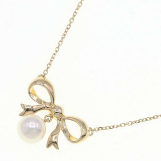 ミキモト(MIKIMOTO)の ミキモト ネックレス リボンモチーフ パール7.3mm(ネックレス)