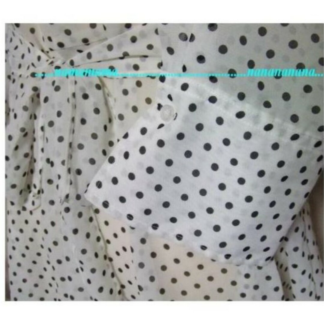 COMME CA ISM(コムサイズム)の新品★コムサイズム⭐ドット水玉シャツ⭐ブラウスL七分袖⭐ レディースのトップス(シャツ/ブラウス(長袖/七分))の商品写真