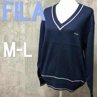 FILA フィラ ニット セーター ネイビー ゆったり 37 M-L