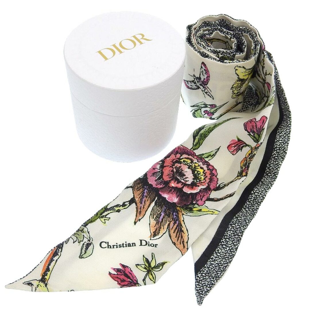 Christian Dior(クリスチャンディオール)の【本物保証】 箱付 超美品 クリスチャン ディオール Christian Dior ミッツア スカーフ ツイリー 花 フラワーモチーフ シルク 15MIF106I611 レディースのファッション小物(バンダナ/スカーフ)の商品写真