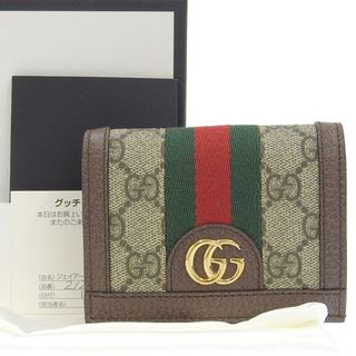 グッチ(Gucci)の【本物保証】 箱・布袋・保付 新品同様 グッチ GUCCI オフィディア GGマーモント ロゴ コンパクト ホック付財布 GGスプリーム 523155 0416(財布)