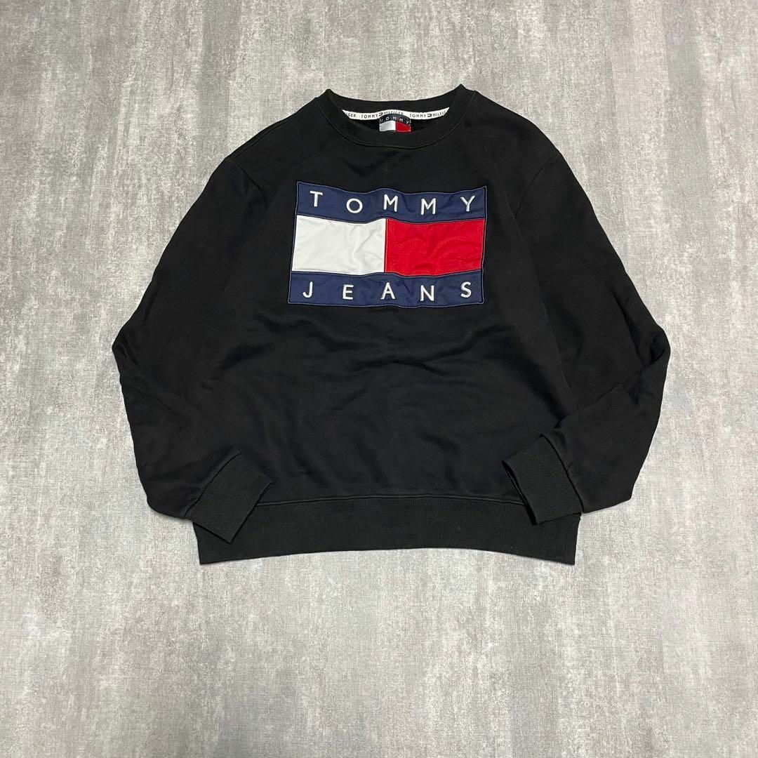 TOMMY JEANS(トミージーンズ)のトレーナー スウェット トミージーンズ 刺繍ロゴ センターロゴ M コットン メンズのトップス(スウェット)の商品写真