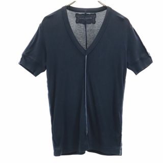 DOLCE&GABBANA - ドルチェアンドガッバーナ イタリア製 半袖 Vネック Tシャツ 48 ネイビー DOLCE&GABBANA メンズ 古着 【240327】 メール便可