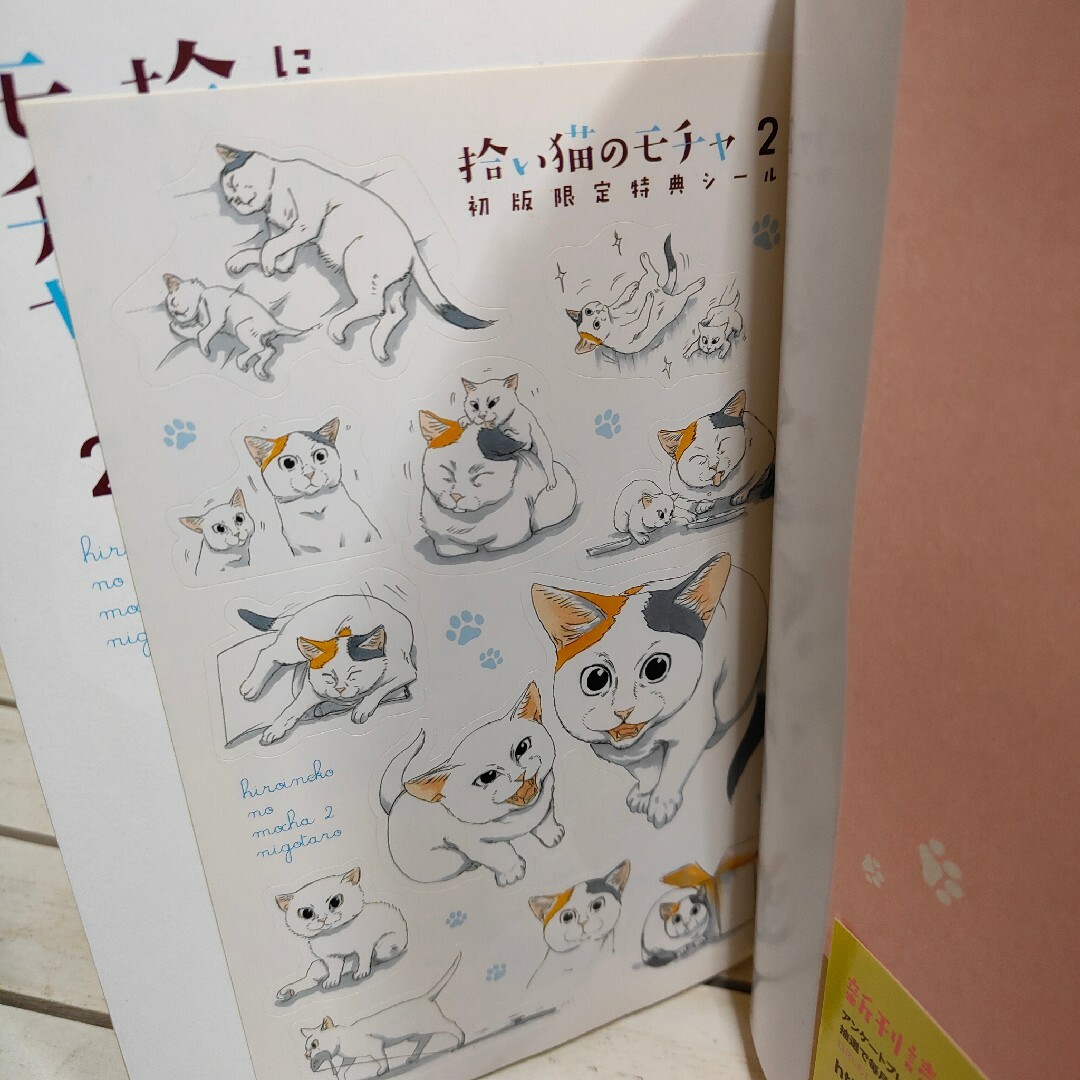 角川書店(カドカワショテン)の初版特典シール付 『 拾い猫のモチャ 2 』■ にごたろ エンタメ/ホビーの漫画(その他)の商品写真