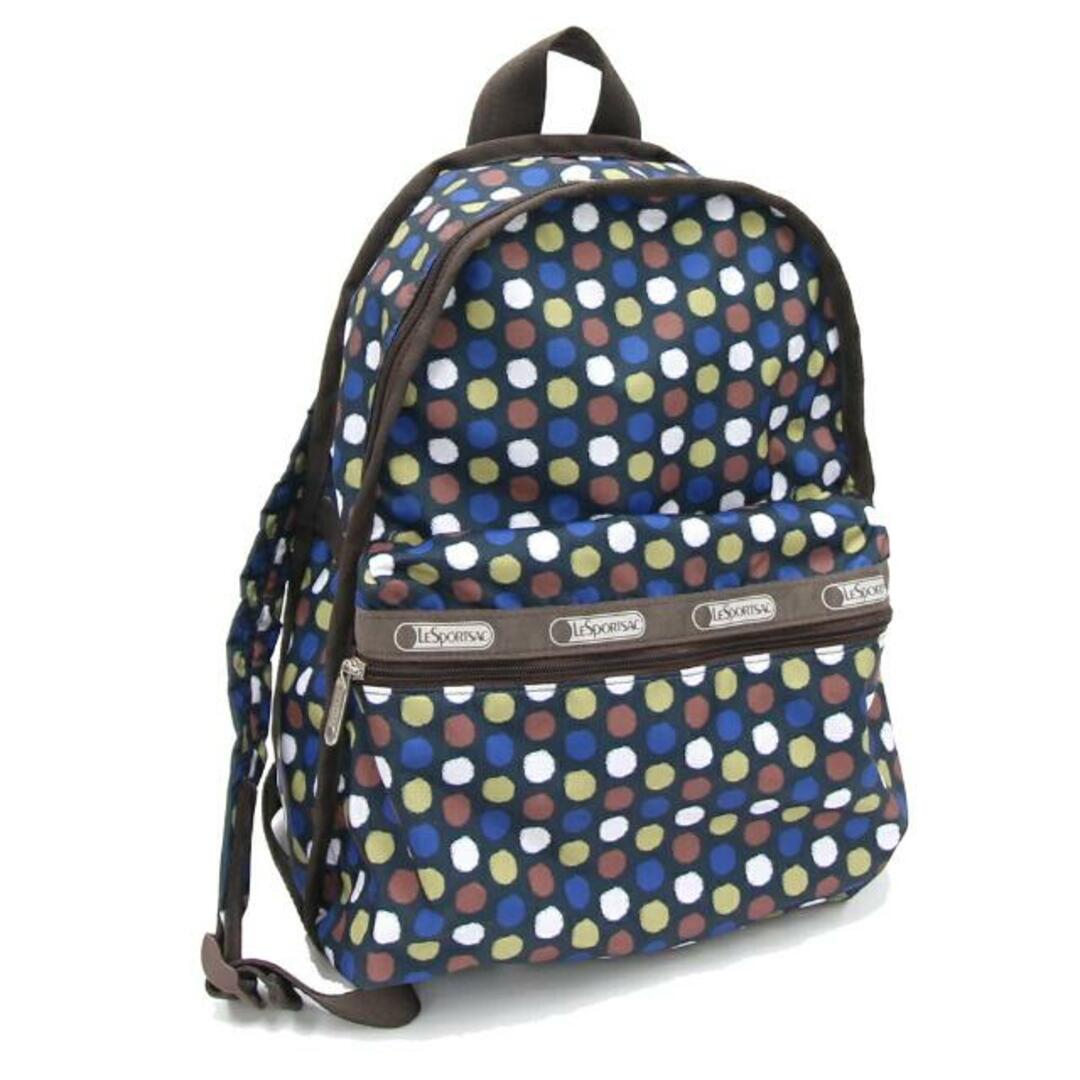 LeSportsac(レスポートサック)の レスポートサック バックパック ブラウン ネイビー 中古 レディースのバッグ(リュック/バックパック)の商品写真