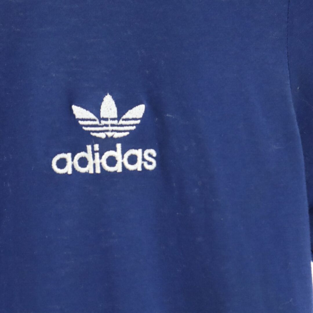 adidas(アディダス)のアディダス 70s 80s デサント製 ヴィンテージ トレフォイルロゴ 半袖 Tシャツ S 青 adidas メンズ 古着 【240327】 メール便可 メンズのトップス(Tシャツ/カットソー(半袖/袖なし))の商品写真