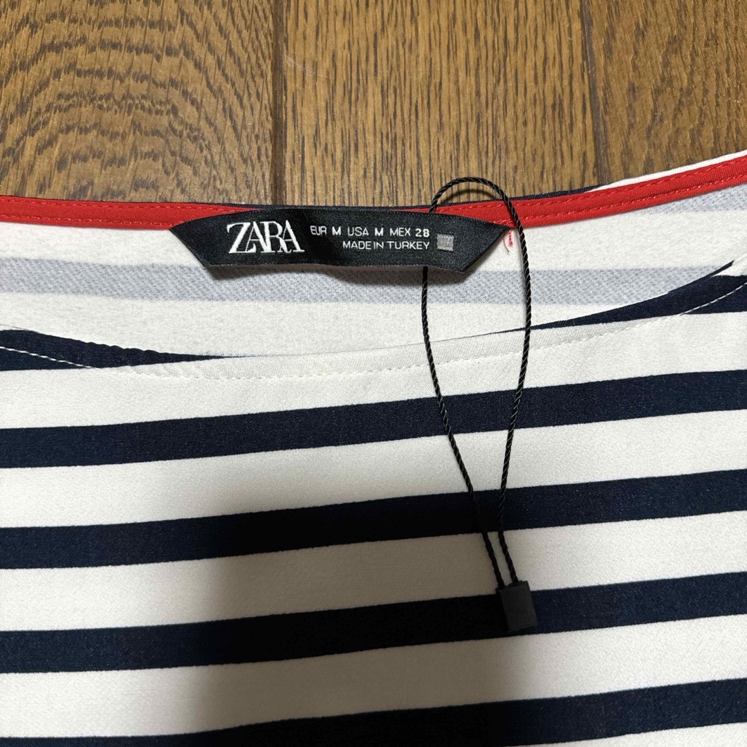 ZARA(ザラ)のZARA ボーダー 7分丈 トップス M レディースのトップス(カットソー(長袖/七分))の商品写真