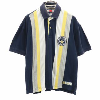 トミーヒルフィガー(TOMMY HILFIGER)のトミーヒルフィガー 90s オールド フラッグタグ 半袖 ポロシャツ S グレー TOMMY HILFIGER 鹿の子地 メンズ 古着 【240327】 メール便可(ポロシャツ)