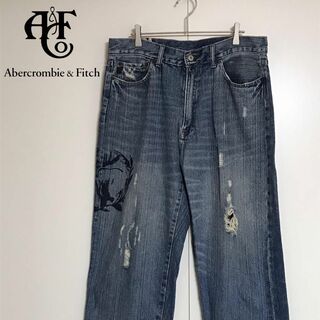 Abercrombie&Fitch - 【ダメージ加工】アバクロンビー＆フィッチ　セミワイドデニムパンツ　K708