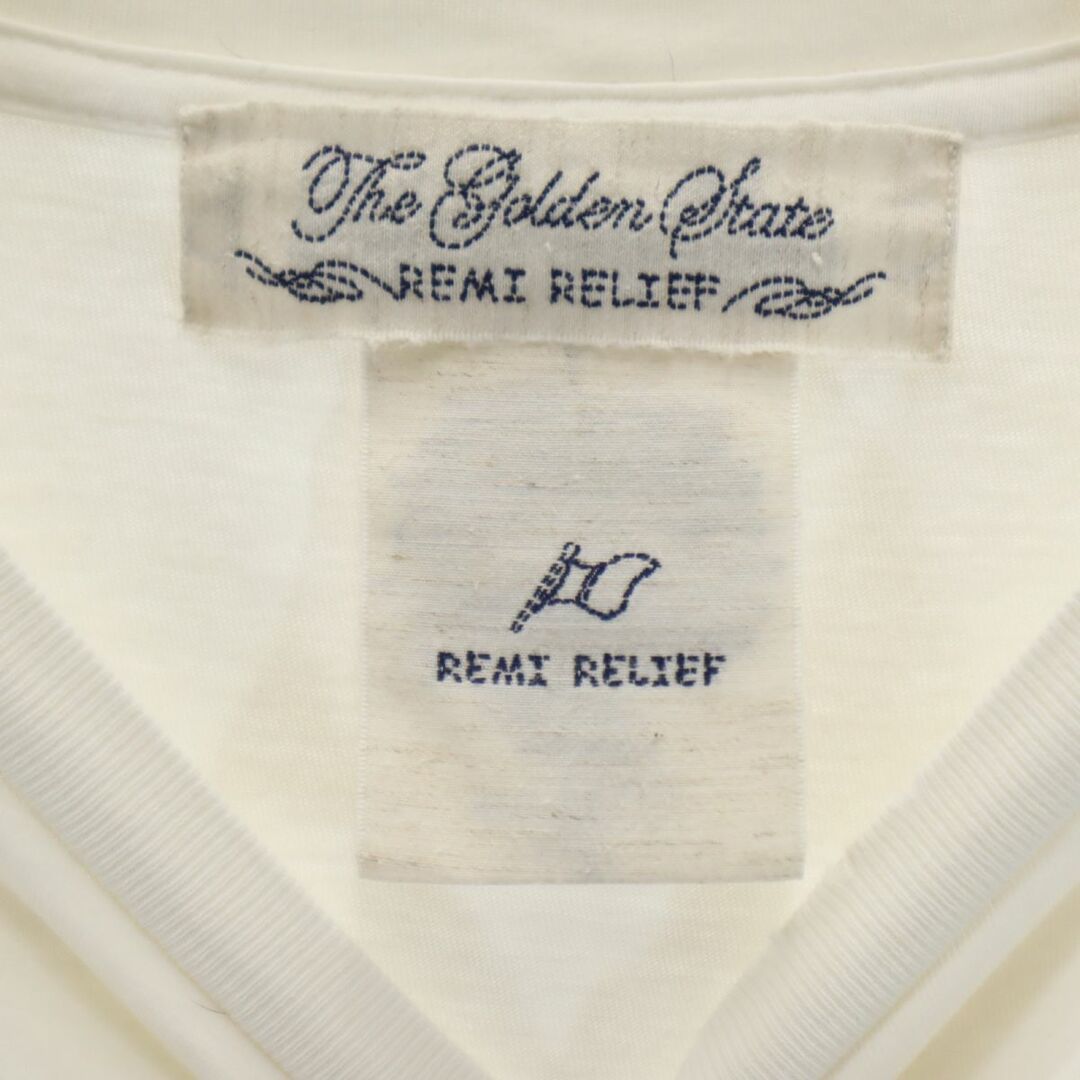 REMI RELIEF(レミレリーフ)のレミレリーフ 日本製 半袖 Tシャツ M 白 REMI RELIEF メンズ 古着 【240327】 メール便可 メンズのトップス(Tシャツ/カットソー(半袖/袖なし))の商品写真