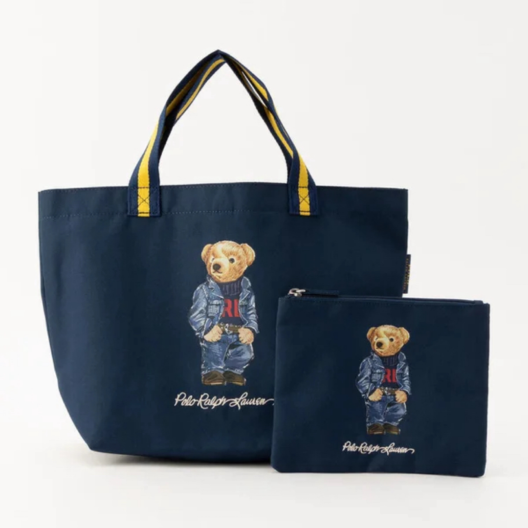 POLO RALPH LAUREN(ポロラルフローレン)のポロベア　ポーチ付き　トートバッグ　ネイビー　newデザイン レディースのバッグ(トートバッグ)の商品写真